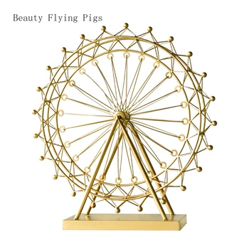 Skandinavski slog zlato Ferris wheel okraski doma dodatki, dnevna soba, TV soba kabinet okraski, namizno ustvarjalne okraski 138114