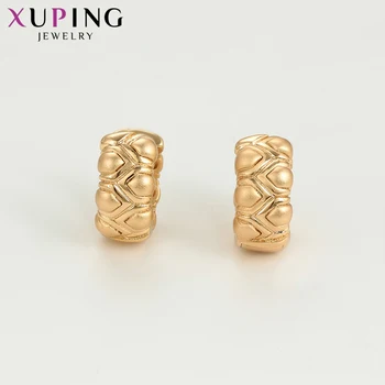 Xuping Nakit Krog-around Design Preprost Stil Zlato barvo Prevlečeni Uhani za Ženske Zahvalni Dar 97269