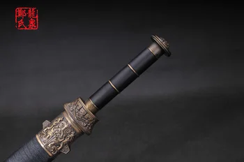 Kitajski Tradicionalni Meč Ročno Kovane Damask Zložiti Jekla Borilne Art House Dekorativni Polno Tang Zmaj Jian