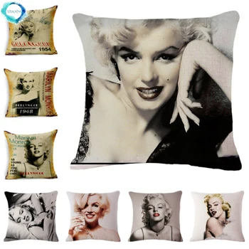 Marilyn Monroe Dekorativni Vzglavnik Bombaž Perilo Kavč, Blazine Pasu Blazino Kritje Domači Kavč Kvadratnih Blazine Pokrov 45x45cm
