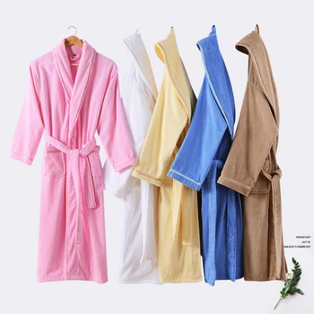 Pozimi Bombaž Kopalni Plašč Ženske Brisačo Runo Kimono Kopalni Plašč Obleke Svoboden Sleepwear Intimno Perilo Priložnostne Spolne Nightgown
