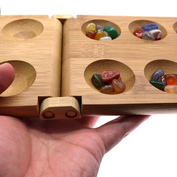 Otrok Izobraževalne Igrače Mancala Igre Zložljiva Bambusa Odbor Naravnih Agate Kamen Potovanja, ki je Igra Za Otroke, družabne Igre 102118