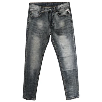Italijanski Vintage Moda Za Moške Jeans Retro Oprati Klasične Slim Kavbojke Moški Elastična Traper Hlače Oblikovalec Ripped Kavbojke Homme 103119