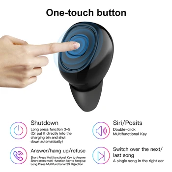 3D Bas Bluetooth 5.0 Brezžične Slušalke Mini Brezžična Čepkov Stereo Šport Slušalke z 3000mAh Polnjenje Primeru za IOS Android 103441