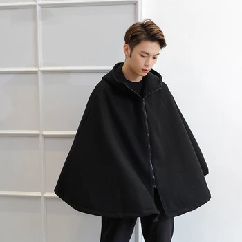 M-4XL volnene cape plašč moški bat-tip jeseni in pozimi hooded suknjič moški pulover s kapuco plašč moški volnene rta cape tide 103756
