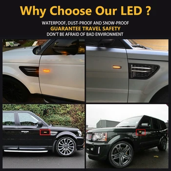 2Pcs Jasno, Prekajene Avto LED Strani Marker Luči Za Land Rover Range Rover Sport Odkritje LR3 LR4 Freelander LR2 Vključite Signal Svetilke