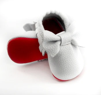 2020 Novega Dojenčka Bonitete Lok Čevlji Pravega Usnja Prvi Pohodniki Mehka rdeča edini Baby čevlji Baby Toddler moccasins 104651