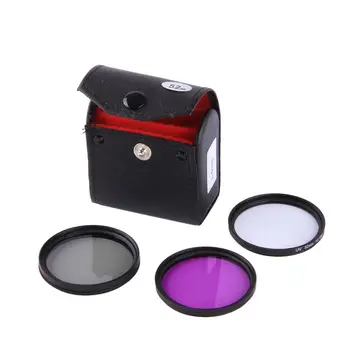 49 mm 52 mm 55mm 58mm 62mm 67 mm 72 mm 77mm UV+CPL+FLD 3 v 1 Objektiv Filter Komplet z Vrečko za Canon, Nikon, Sony Pentax