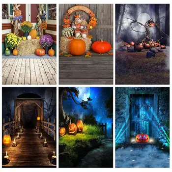 Skedenj Pumpkin Halloween Stranka Kulise Vinil Krpo za Fotografiranje Rad Studio, Fotografiranje Photocall Ozadju