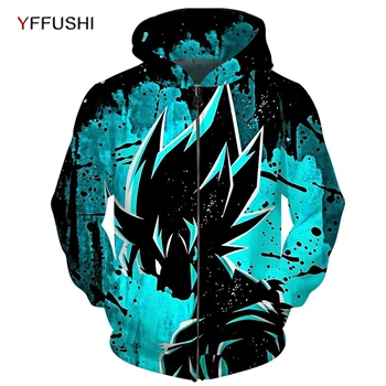 YFFUSHI Visoke Kakovosti Plus Velikost 5XL Zadrgo Jakna Moške Anime Tiskanja Plašč Žep Outwears Hip Hop Zadrgo s Kapuco 106316