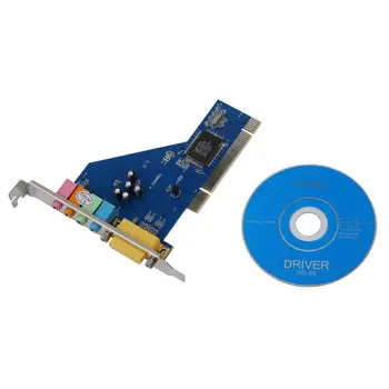 4 Kanal C-Media 8738 Čip 3D Audio Stereo Notranji PCI zvočna Kartica 64 Bit Win7