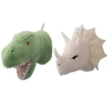 3D Cartoon Živali Glavo Dinozaver Polnjene Plišastih Igrač za Otroke, Spalnica Vrtec Soba Steni Visi Dekor