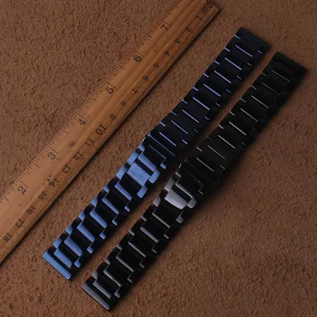 20 mm 22 mm Black Nerjavečega Jekla Ure Razredi za Samsung Prestavi Šport S2 S3 Watch Trak Kovinski Manšeta za ročno uro watchbands 108017