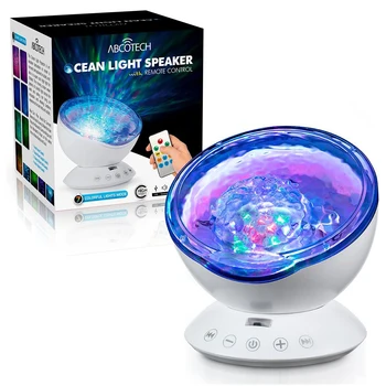 Oddaljen Nadzor LED Ocean Wave Music Projektor Svetlobe 7 Barv Svetlobe Vgrajen Predvajalnik Glasbe, ki Za Sproščujoče Vzdušje Poročni Dekor D30
