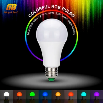 LED RGB Žarnica Svetilka 5W 10W 15W E27 AC85-265V LED Lampada 16 Barve Zamenljiva RGB LED Žarnice S Pomnilniško Funkcijo + IR Daljinski upravljalnik