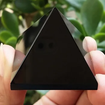 Naravni Črni Obsidian Quartz Crystal Darilo Doma Dekor Piramida Zdravljenje Kristalno Obrti Za Padec Ladijskega Prometa 10875