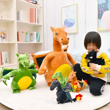 Pon Lapinou 30 cm 45 cm dinozaver plišastih igrač anime slika polnjene charizard mehka lutka simulacija požara dihanje zmaj lutka otroci igrače 1090