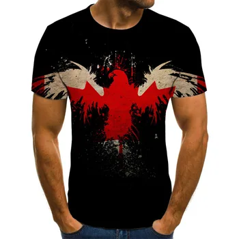 Poletje vroče prodajo nove Kanadske zastave 3DT majica za moške in ženske ulične mode hip-hop zabavno Harajuku krog vrh vratu T-shirt