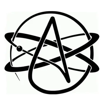 Avto Nalepka Skrivnostno Ateist Simbol za Avtomobil, motorno kolo, Dekorativne Nalepke, Primerne za Različne Modele Črna/bela, 13 cm*13cm 10922