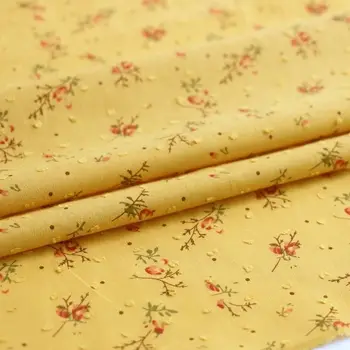 Mehko Belo Cvjetnim Tiskanja Bombaž Žakarske Tkanine za DIY Moda Poletje Obleko, Krilo, zaradi Česar Materiala