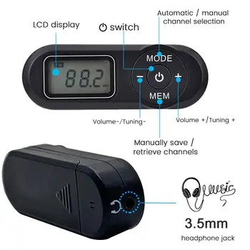 JINSERTA Digitalni Žepni FM Radio FM:64-108MHz Prenosni FM Radijski Sprejemnik z LCD Zaslonom Vratu Vrvica za opaljivanje tega 3,5 mm izhod za Slušalke