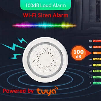 100DB Zvok Brezžični WiFi Tuya Alarm, Sirene Senzor Smart Življenje Domači Varnostni Sistemi Alexa Google IFTTT 109711