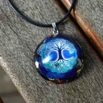 Ročno Orgonski Ogrlico, Obesek, Lapis Lazuli Kristalno Drevo Življenja EMF Varstvo Čakro Zdravilni Nakit 10989