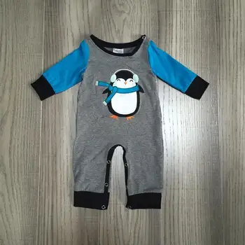 Fante oblačila baby baby romper malčke baby toddler romper pingvin romper baby fantje modra siva romper