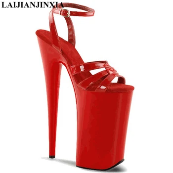 LAIJIANJINXIA Nove Modne poletne ženske Čevlje stiletto petah 23 cm ultra visoko seksi 9 palčni model nočni klub kažejo, sandali 110980