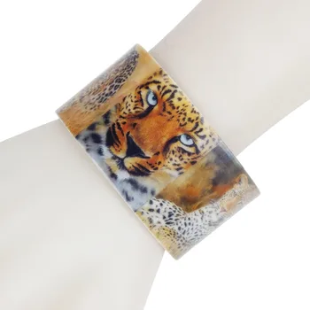 Bonsny Plastičnih Afriki Leopard Panther Bangles Zapestnice Divje Živali Indijski Plovila, Nakit Za Ženske, Dekleta Najstniških Otrok Darilo Debelo 11142