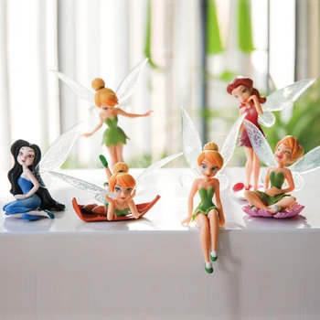 6pcs Disney Številke Lemiti Bell Risanka Silvermist Rosetta Iridessa Dejanje Zbirateljske Model Igrače Za Otroke