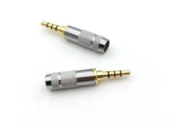 100 kozarcev Zlato audio 3,5 mm 4 Pole Popravila Slušalke Priključite Kabel Audio adapter Spajkah 112373