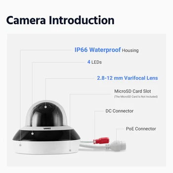 ANNKE Najpametnejši 4MP Super HD PTZ POE IP Varnostna Kamera 4X Optično Povečavo, nadzorna Kamera Z AI Odkrivanje Snemanje Zvoka 112615