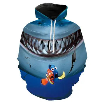 2020 Moški Ženske Otroci Hoodies Sweatshirts iz Risank Anime Iskanje Nemo Prined 3D Puloverju Vrhovi, ki so Hoody Fantje Dekleta Kul Hooded Suknjič