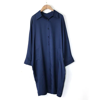 Retro Vintage Stil Jeseni Obleko Nov Modni Eleganten Stripe Dolgo Majico Preproste Zasnove, Šifon Bluzo 112913