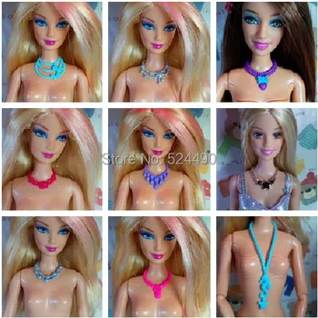 Debelo 10 Kos Mešanico Različnih Stilov, Mode Lutka Ogrlica Necklet Plašč Verige In Pribor Za Barbie Kurhn Lutka Darilo Za Rojstni Dan