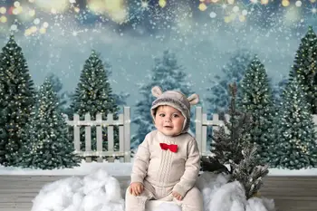 Božično Ozadje Snowfield Božično drevo Toy shop Otroška Otrok Fotografija Ozadje Rojstni Bleščice Zvezd Dekor