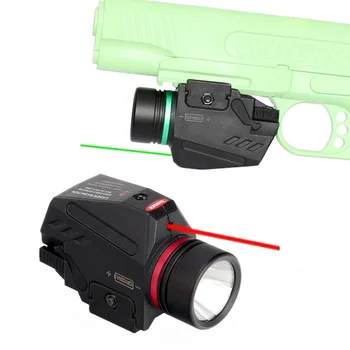 Nadgradnjo Taktično LED Svetilko in Rdeči/Zeleni Laser Pogled Combo Belo Svetlobo 150 Lumnov Picatinny Železniškega Nastavek za Lov Pištole