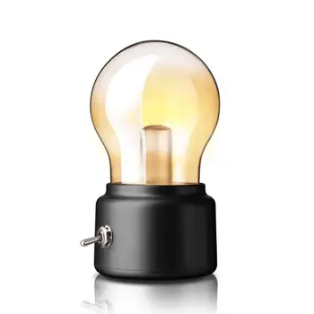 USB Polnilne Retro Žarnica Luči Nove Ustvarjalne LED Nočna Lučka Spalnica Dekoracijo Vzdušje Svetlobe Postelji Svetilko Noč Svetlobe