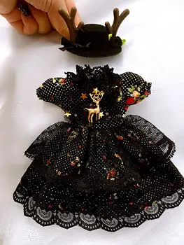 Visoke kakovosti 1 komplet modni črno Lutka Obleko karton Pokrivala+obleko+nogavica za Blyth Lutka pribor punčko oblačila za punčko