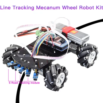 Line Sledenje Smart RC Mecanum Kolo Robota Avto Omni-Directional za Arduino z 12V Dajalnik Motorja DIY Projekt STEBLO