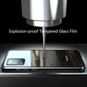 Luphie Magnetnih Kovin Primeru Telefon Za Galaxy S20 Plus Močan Magnet Steklen Pokrov Za Upoštevajte, 20 Ultra Pro Jasno Nazaj Zaščito Objektiva