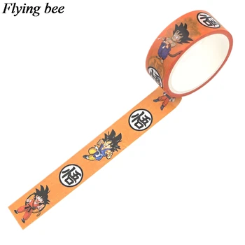 20pcs/veliko Flyingbee 15mmX5m noge Washi Tape Papir DIY Dekorativni Lepilni Trak, sonce wukong risanka Maskiranje Trakovi X0744