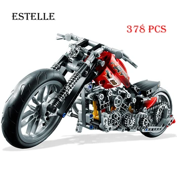 378Pcs Tehnika Vrsto Motocikla Exploiture Harleyes Modelu Vozila gradniki Združljiv Mesto Opeke Otrok PARE Igrače 116395