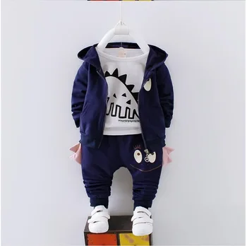 Baby fantje oblačila določa pomlad jesen novorojenčka moda bombaža, plašči+vrhovi+hlače 3pcs trenirke za bebe fantje malčka priložnostne določa