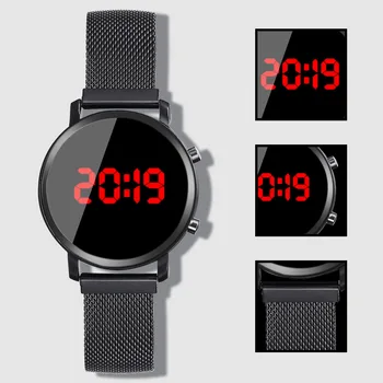 Nova LED Watch Ženske ročne Ure, iz Nerjavnega Jekla Ženski Watch Elektronska Ura Moških Digitalne Ure ročno uro Mens Relogio Feminino 11746
