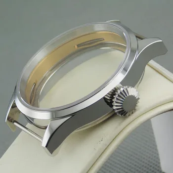 43mm srebro primeru safirno steklo watch primeru, fit ST36 ETA 6497-1/ 6497-2 /6498 movenent 117822