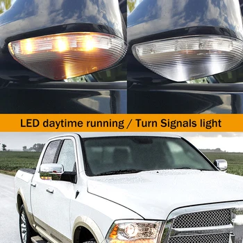 IJDM Switchback LED Strani Ogledalo Marker Svetilke Za 09-14 Dodge Ram 1500, 2500,Bela LED Parkirna Luč, Oranžna dioda LED Vključite Opozorilne Luči 11863