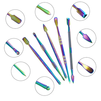 5pcs Rainbow Barva Kovinskih Dabber Komplet 5 Kosov/Škatlo Različnih Kajenje Dab Orodje in 5ml Silikonska Posoda s Pokrovom Prenosni
