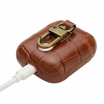 Resnično Usnje Vzorec Krokodil Slušalke Škatle FHX-RG Kljuke za Apple AirPods 1 2 Zaščitni Bluetooth brezžične Slušalke Primeru 11992